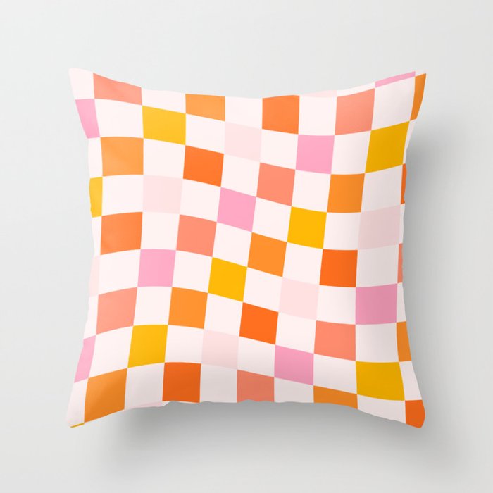 Checkers: PATTERN 04 | The Peach Edition Throw Pillow Gallery Image 6