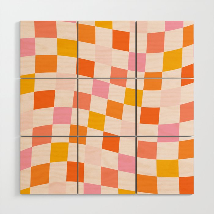 Checkers: PATTERN 04 | The Peach Edition Wood Wall Art Gallery Image 1