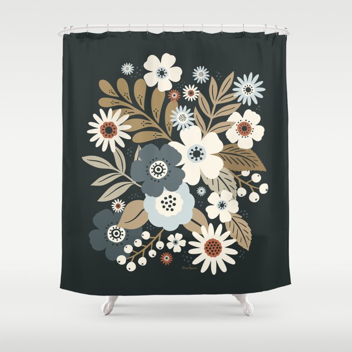 Fall Floral Botanicals Shower Curtain Gallery Image 1