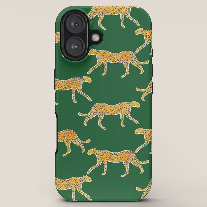 Tropical Animal Print Green Cheetah Illustration iPhone Case Gallery Image 5