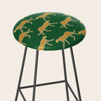Tropical Animal Print Green Cheetah Illustration Stool Gallery Image 2