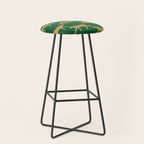 Tropical Animal Print Green Cheetah Illustration Stool Gallery Image 1