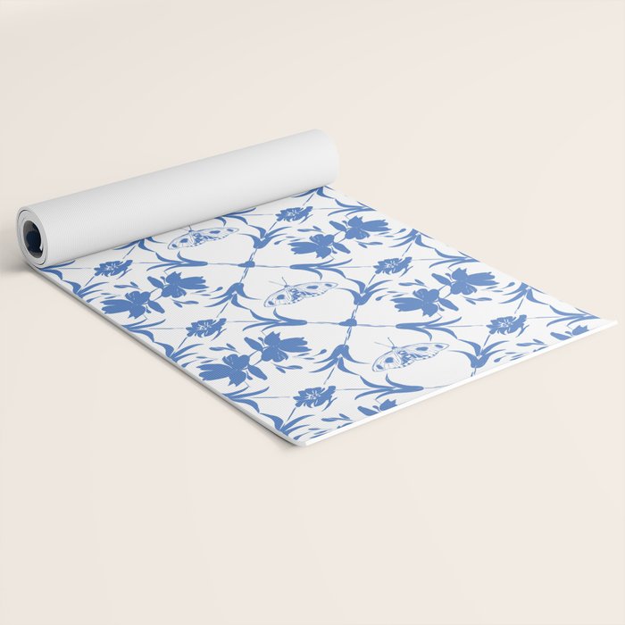 Floral Pleasure blue B Yoga Mat Gallery Image 2