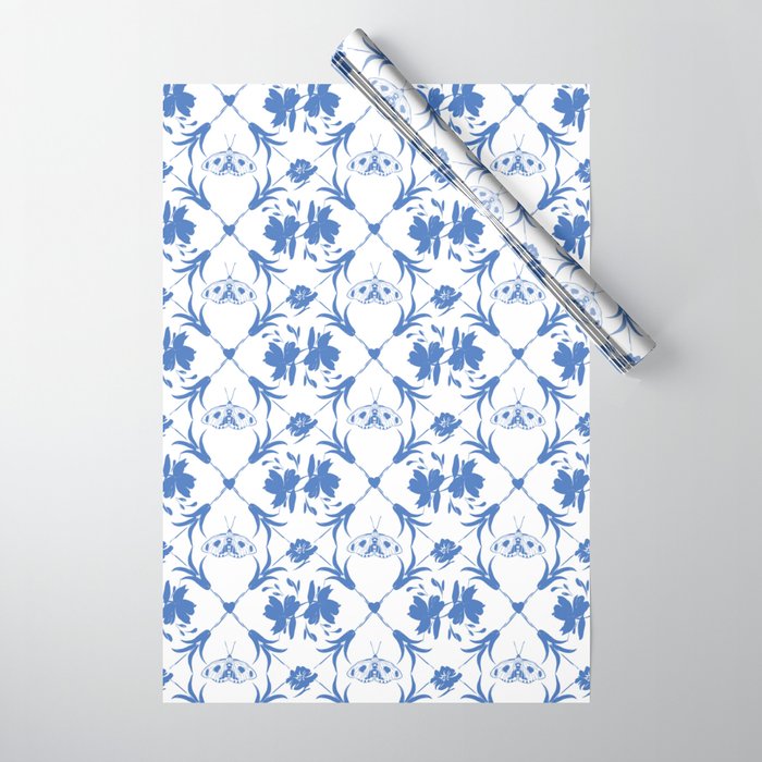 Floral Pleasure blue B Wrapping Paper Gallery Image 1