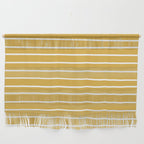 Colorful Stripes, Mustard Yellow and White, Abstract Art Wall Hanging Gallery Image 1