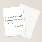 It is hard to beat a person who never gives up Stationery Card Gallery Image 2