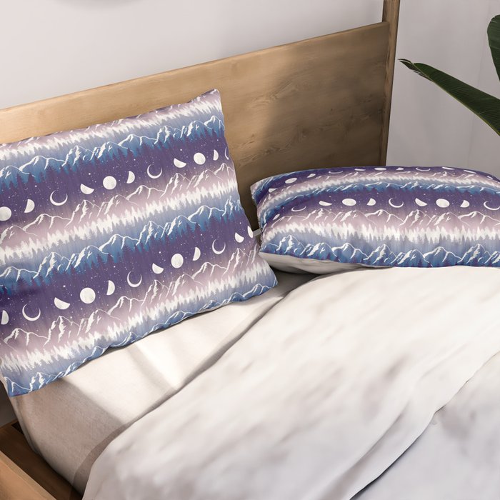 Mountains & Moons Stripe Pillow Sham Gallery Image 2