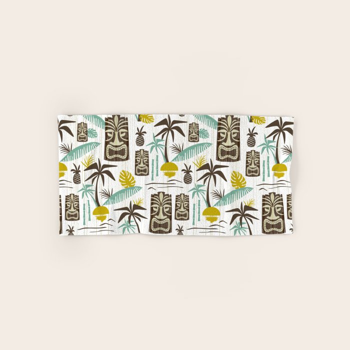 Island Tiki - White Bath Towel Gallery Image 1