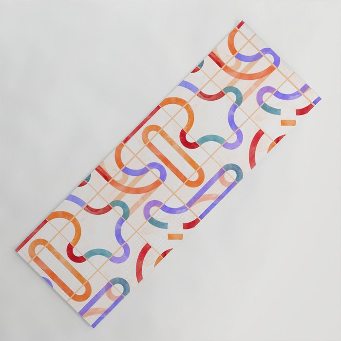 Colorful Curved Path Tiles G Yoga Mat Gallery Image 1