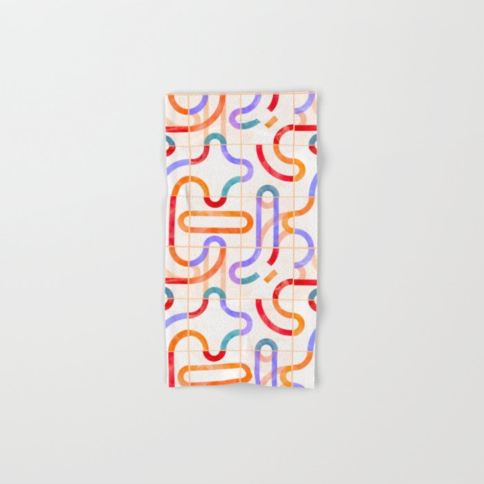 Colorful Curved Path Tiles G Bath Towel Gallery Image 1