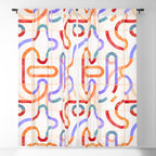 Colorful Curved Path Tiles G Window Curtain Gallery Image 5