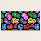 Colorful retro smiling face cartoon pattern Desk Mat Gallery Image 3