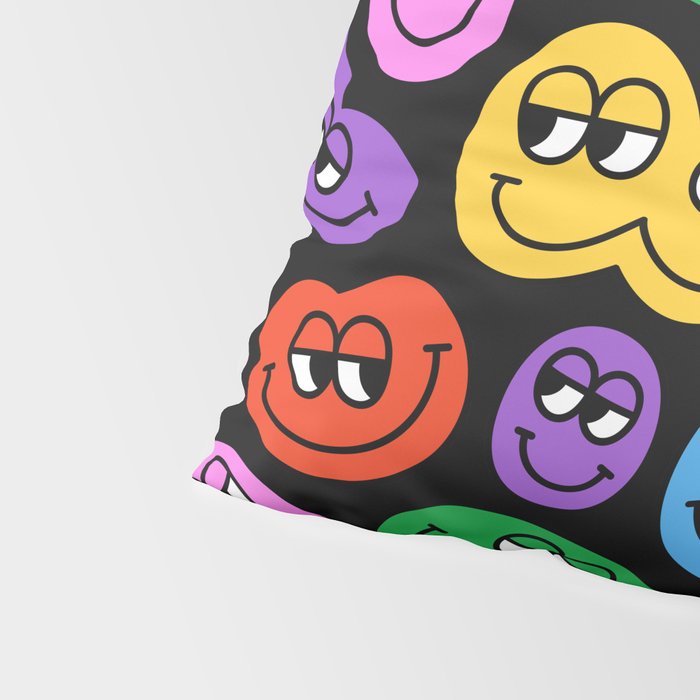 Colorful retro smiling face cartoon pattern Pillow Sham Gallery Image 4