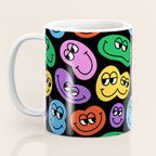 Colorful retro smiling face cartoon pattern Coffee Mug Gallery Image 3