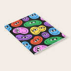 Colorful retro smiling face cartoon pattern Notebook Gallery Image 2