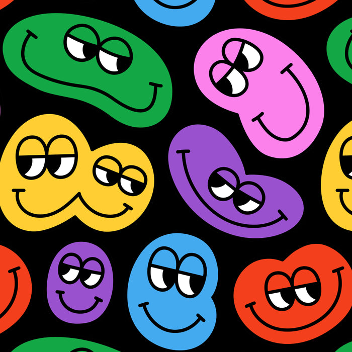 Colorful retro smiling face cartoon pattern Coffee Mug Gallery Image 2