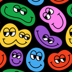 Colorful retro smiling face cartoon pattern Coffee Mug Gallery Image 2