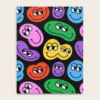Colorful retro smiling face cartoon pattern Notebook Gallery Image 4
