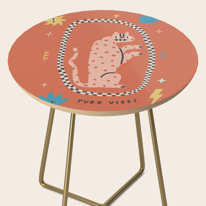 Trippy tiger in red Side Table Gallery Image 2