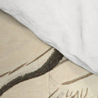 Traditional Asian Calligraphy Sunrise Cranes Painting Comforter Gallery Image 4