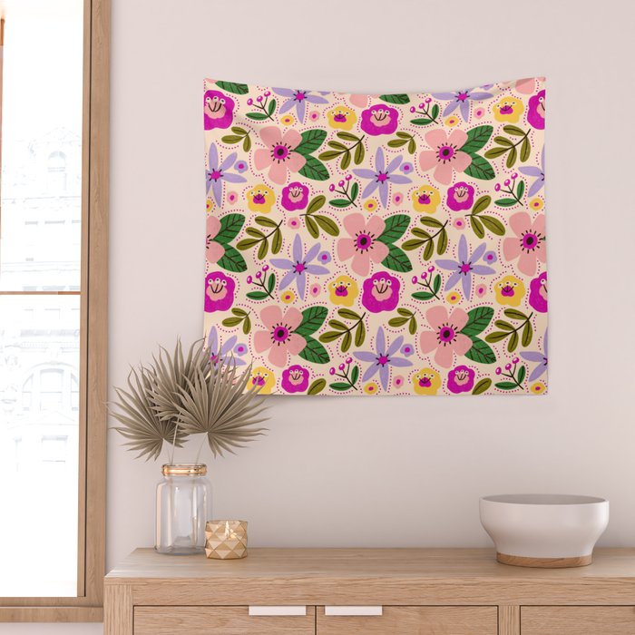 Spring / Summer Modern Floral  Wall Tapestry Gallery Image 2
