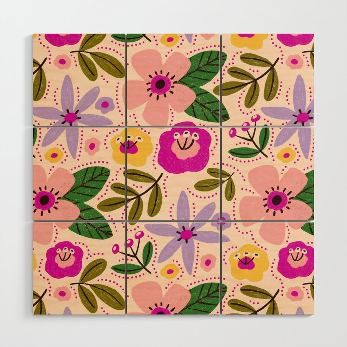 Spring / Summer Modern Floral  Wood Wall Art Gallery Image 1