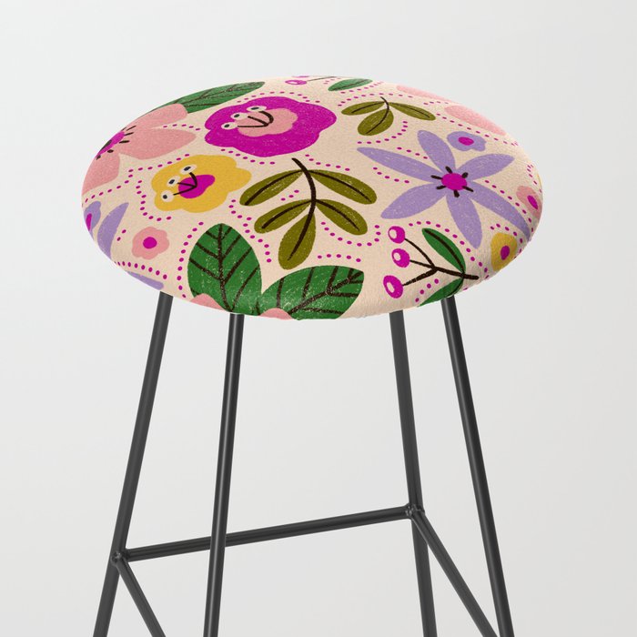 Spring / Summer Modern Floral  Stool Gallery Image 2