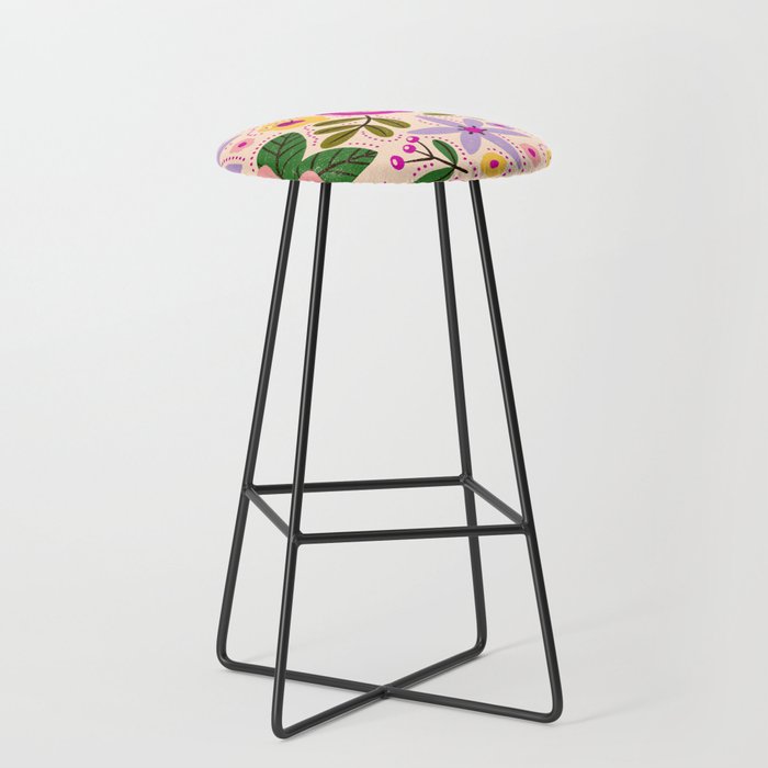 Spring / Summer Modern Floral  Stool Gallery Image 1