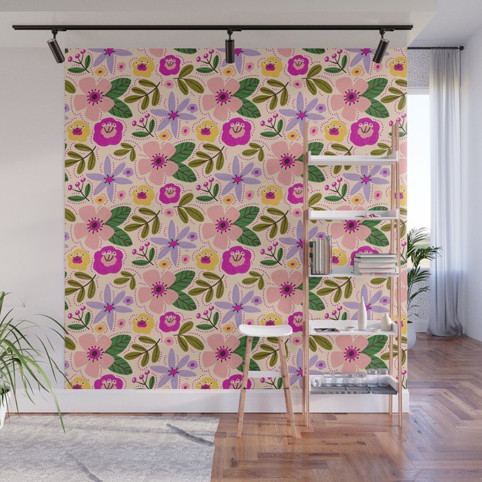 Spring / Summer Modern Floral  Wall Mural Gallery Image 1