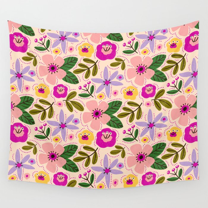 Spring / Summer Modern Floral  Wall Tapestry Gallery Image 4