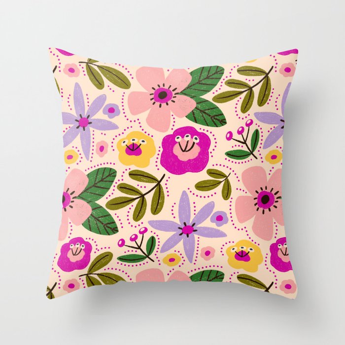 Spring / Summer Modern Floral  Throw Pillow Gallery Image 6