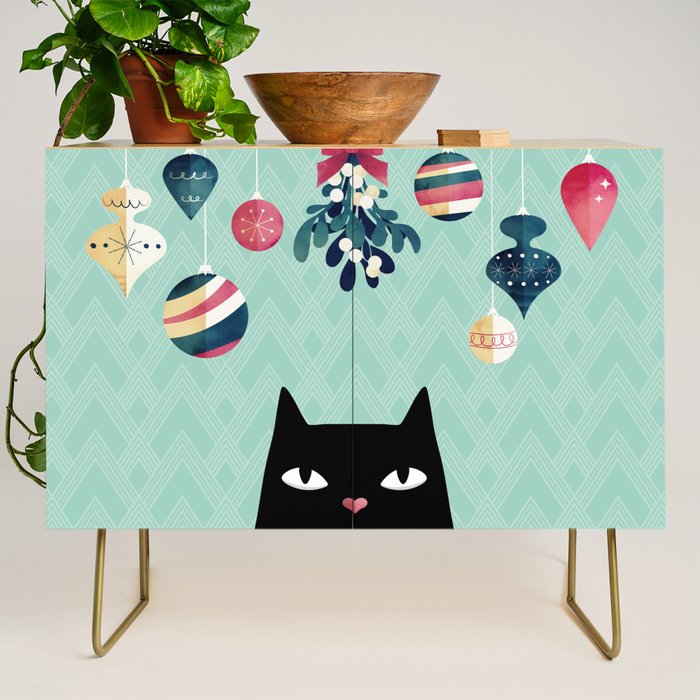 Mistletoe? (Black Cat) Credenza Gallery Image 1