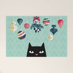 Mistletoe? (Black Cat) Welcome Mat Gallery Image 1