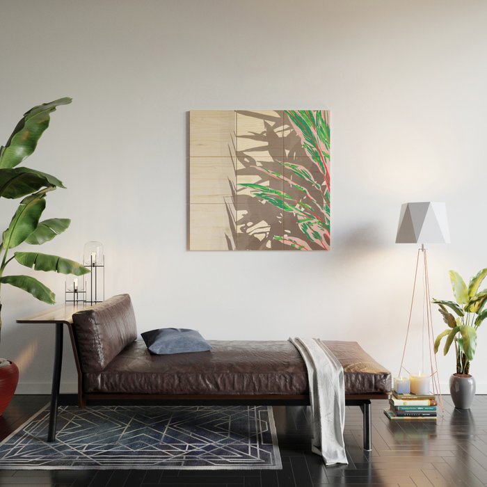 Plant & Shadow Wood Wall Art Gallery Image 2