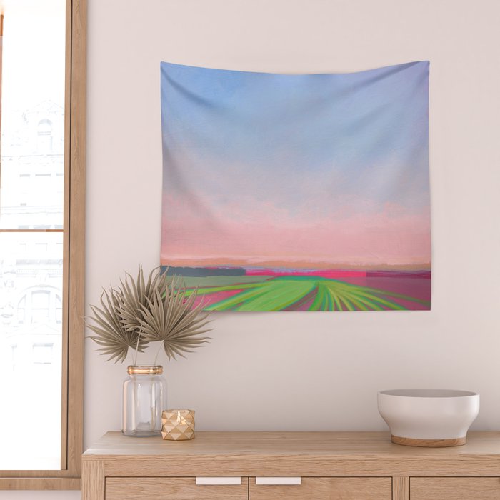 Peaceful Evening Landscape Wall Tapestry Gallery Image 2