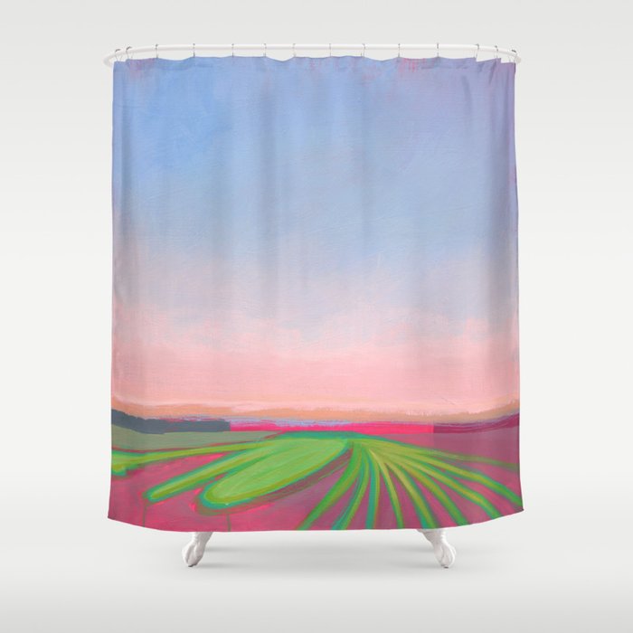 Peaceful Evening Landscape Shower Curtain Gallery Image 1