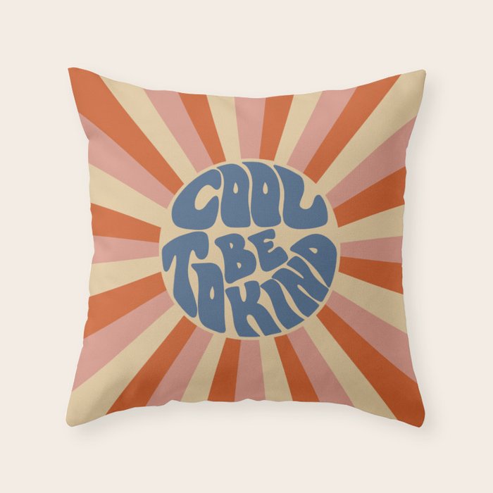 Cool to be Kind - Pink, Red and Blue  Throw Pillow Gallery Image 6
