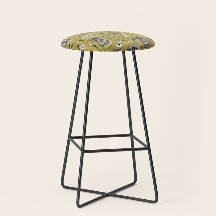 Tropical Tiki Green Stool Gallery Image 1