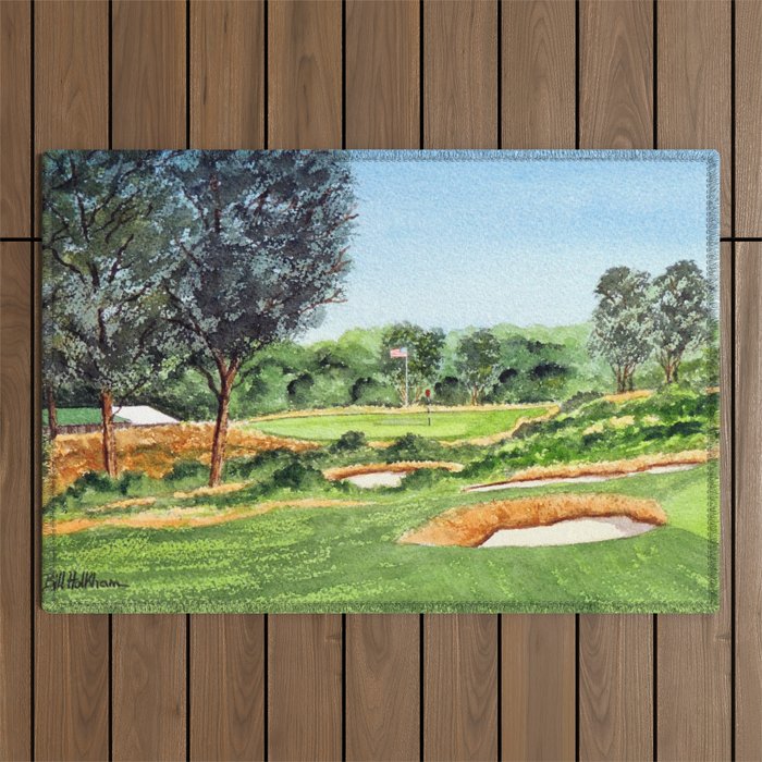 Merion Golf Course 16th Hole Outdoor Rug Gallery Image 1