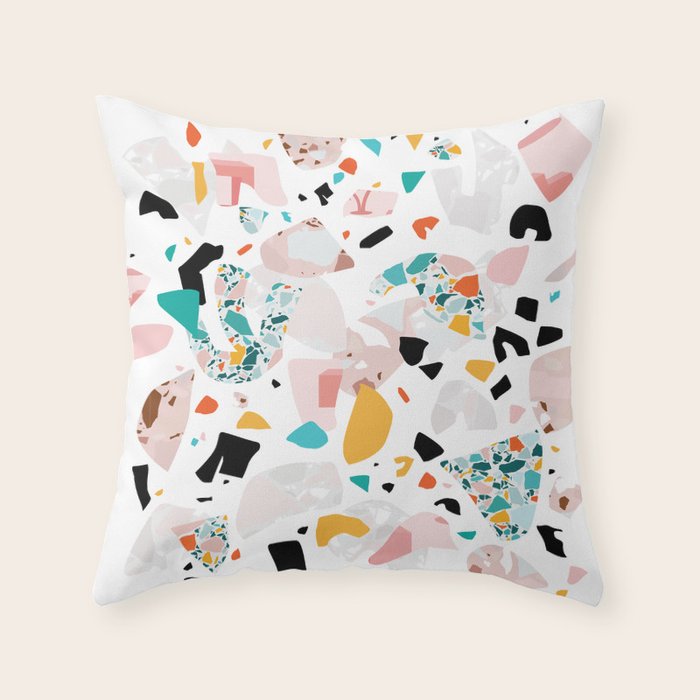 Mixed Mess I. / Collage, Terrazzo, Colorful Throw Pillow Gallery Image 1