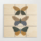 Tattooed Butterflies - Blue & Yellow Wood Wall Art Gallery Image 1