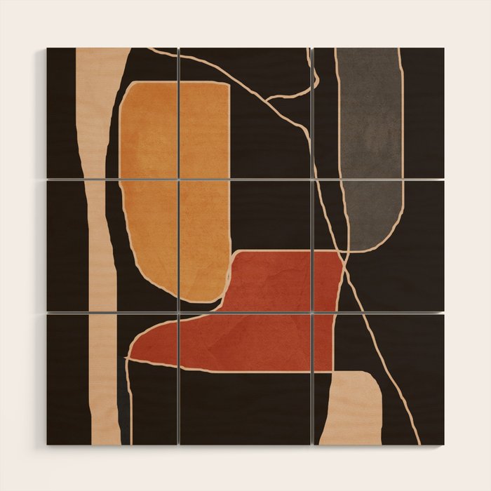 Modern Abstract Minimal Shapes 212 Wood Wall Art Gallery Image 1