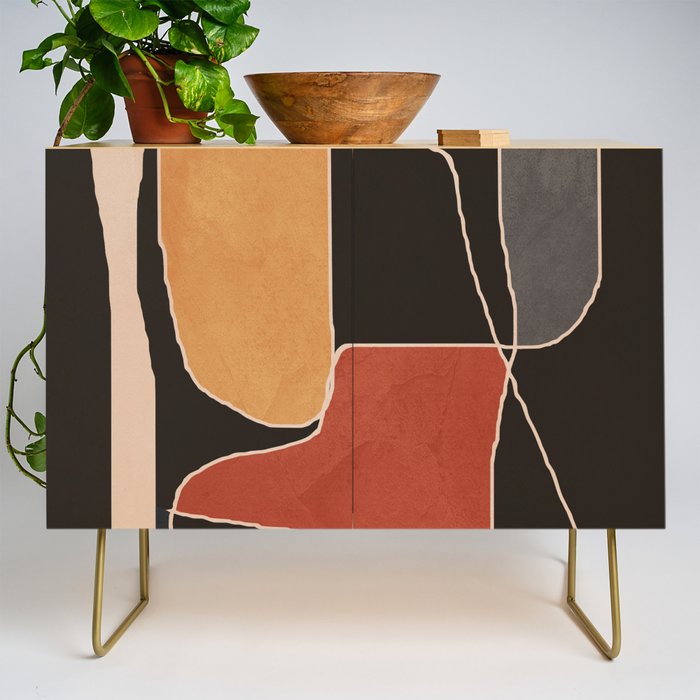 Modern Abstract Minimal Shapes 212 Credenza Gallery Image 1