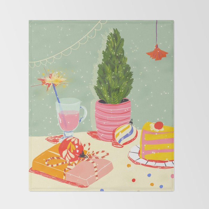 Christmas Eve still life Throw Blanket Gallery Image 2