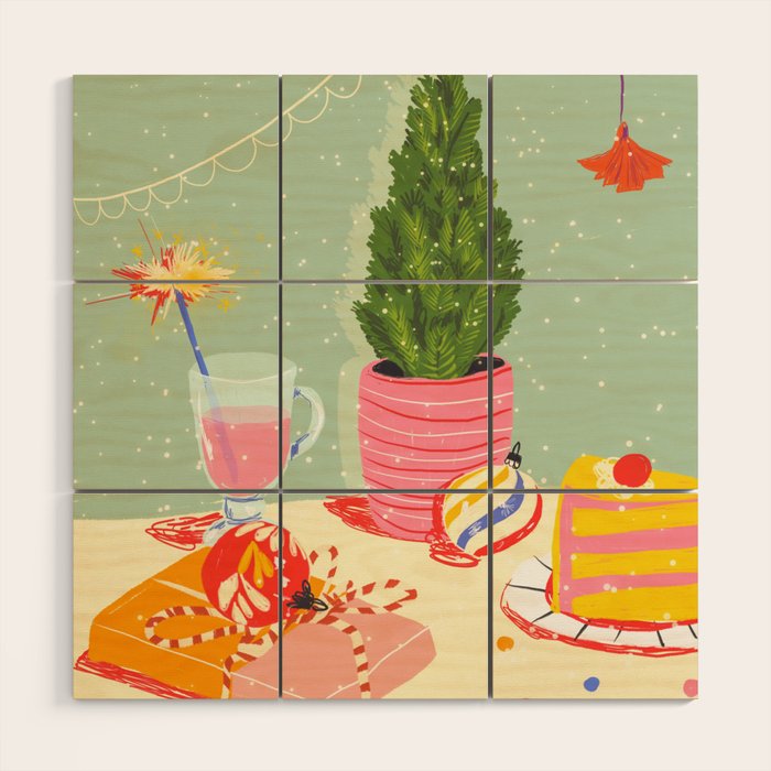 Christmas Eve still life Wood Wall Art Gallery Image 1