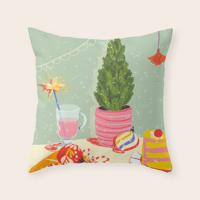 Christmas Eve still life Throw Pillow Gallery Image 6