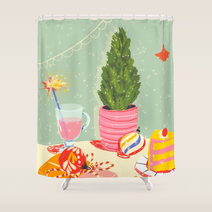 Christmas Eve still life Shower Curtain Gallery Image 1