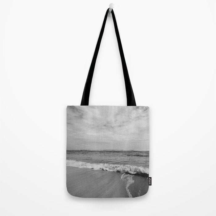 Ocean Waves Black and White Tote Bag Gallery Image 2
