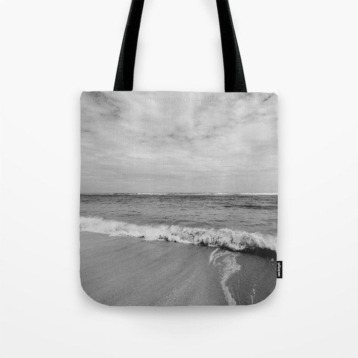 Ocean Waves Black and White Tote Bag Gallery Image 1