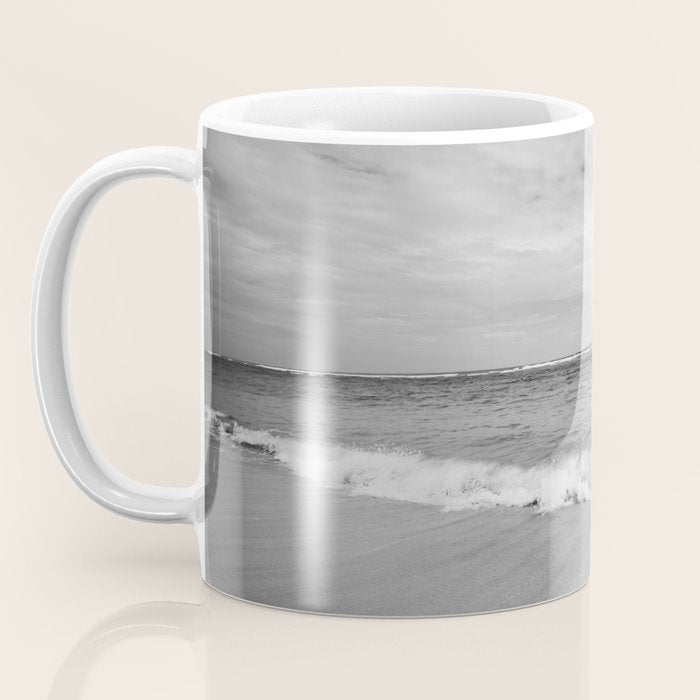 Ocean Waves Black and White Coffee Mug Gallery Image 3